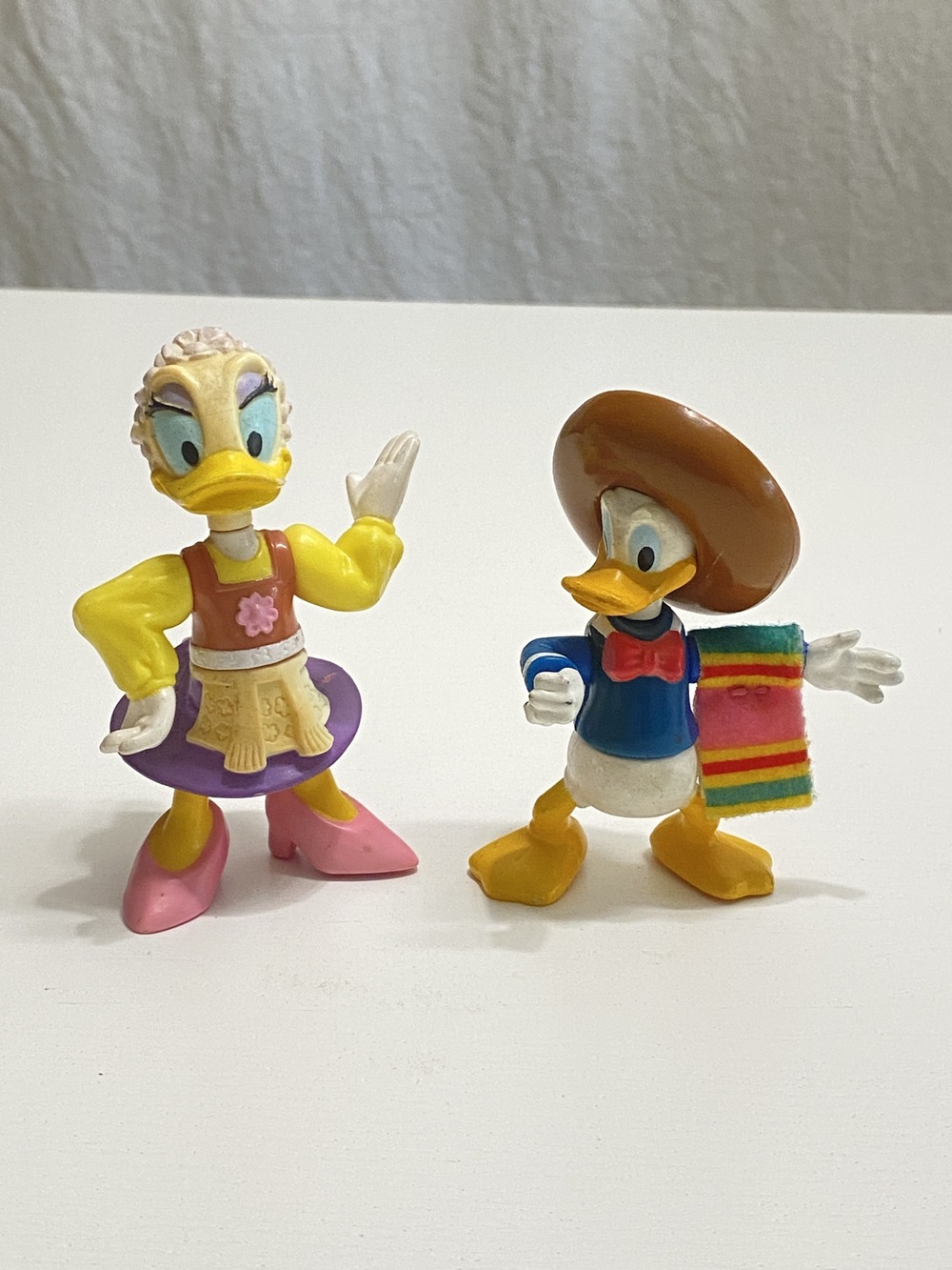 Vintage 1993 Disney EPCOT Center Donald & Daisy Duck Figures (Set of 2)